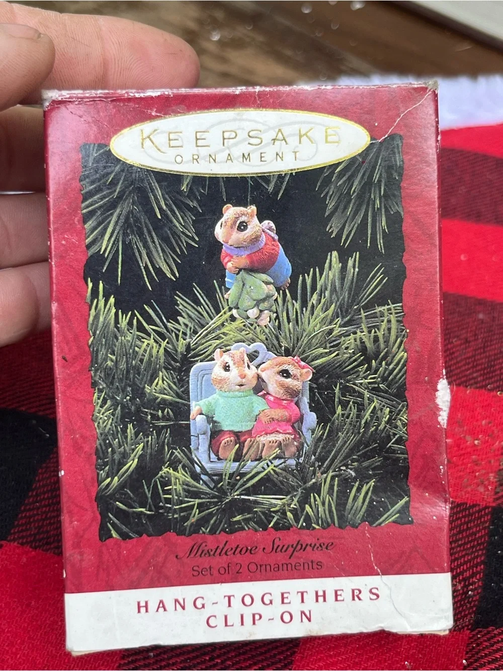 1994 Hallmark Keepsake Mistletoe Surprise Christmas Ornament Set
